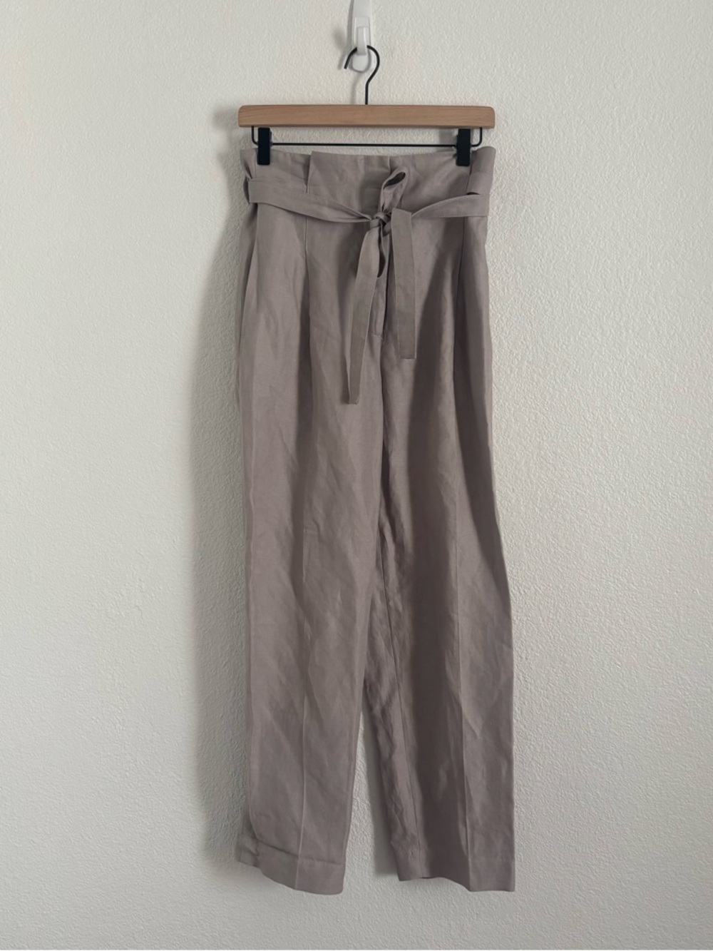 Wilfred Aritzia Women's Size 2 Gray Linen Blend Tie Front Jallade Pants